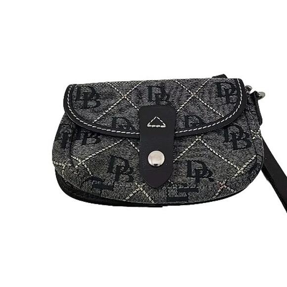 DOONEY & BOURKE Vintage Black Canvas Leather Wristlet Wallet‎ Pouch DB Signature - Picture 15 of 15